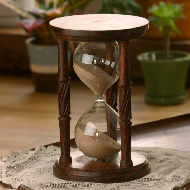 Solid Cocobolo Wood Hourglass With Spiral Spindles