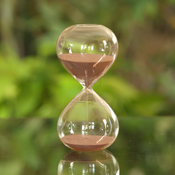 60 Minute Glass Timer with Cocoa Sand