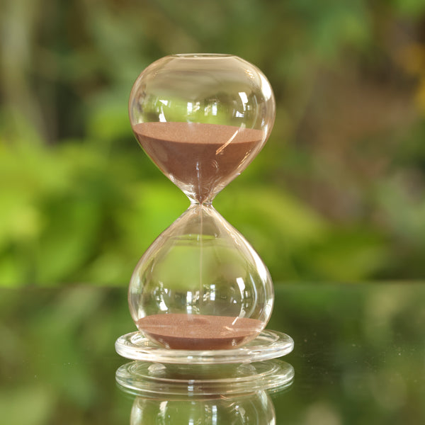 60 Minute Glass Timer with Cocoa Sand