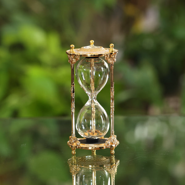 Gold and Crystal Hourglass Urn - Red or Blue