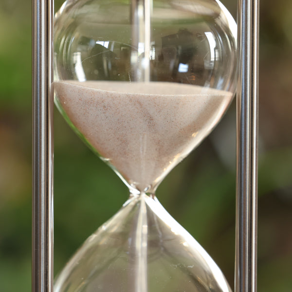 50 Minute Zebrawood Hourglass Hourglass with Metal Spindles