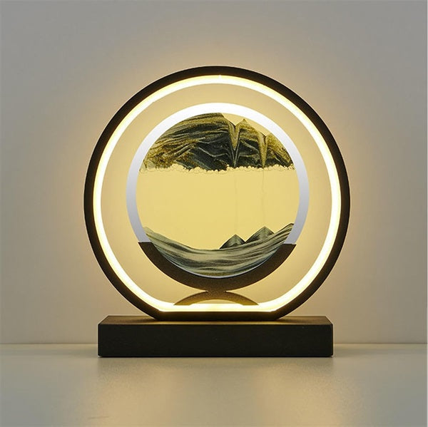 White or Black LED Sand Art Table Lamp