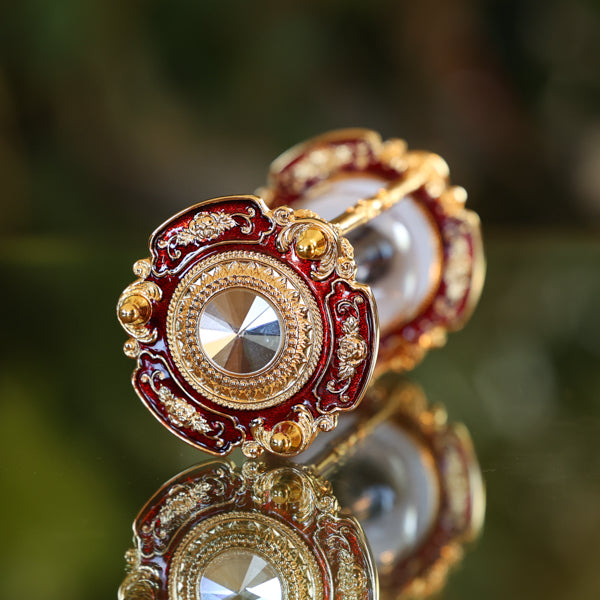 Gold and Crystal 30 Minute Hourglass - Red or Blue