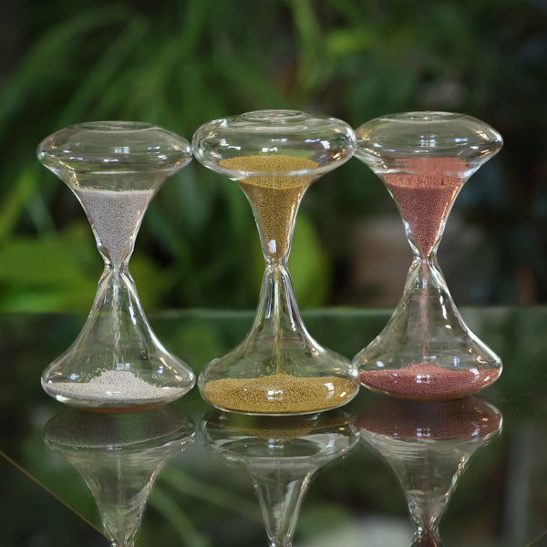 1 Minute Bead Sand Timer in Silver, Gold or Red