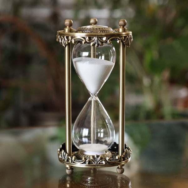 Glass Inlay Hourglass - White or Black Sand