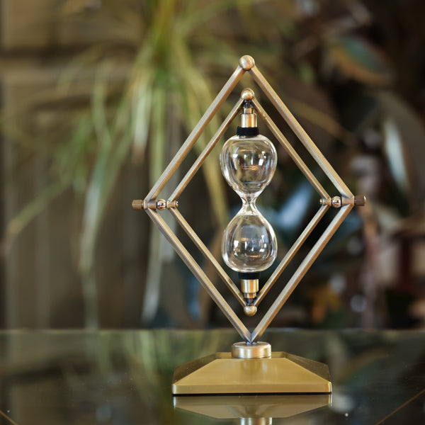 Bronzed Diamond Rotating Urn Hourglass