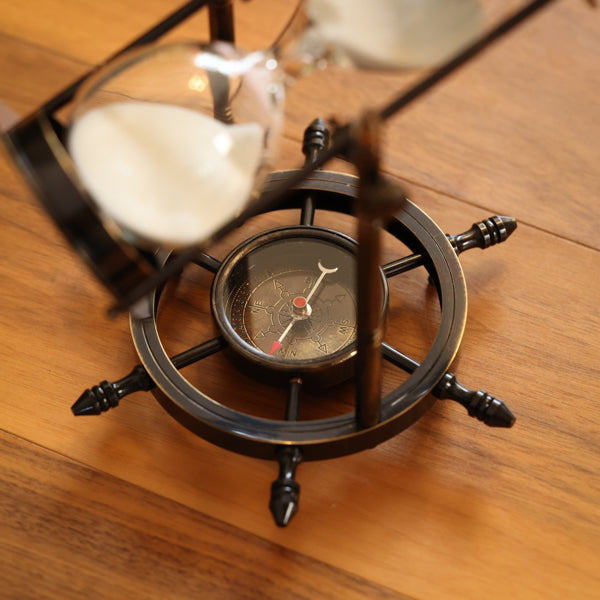 Rotating 20 or 30 Minute Compass Hourglass