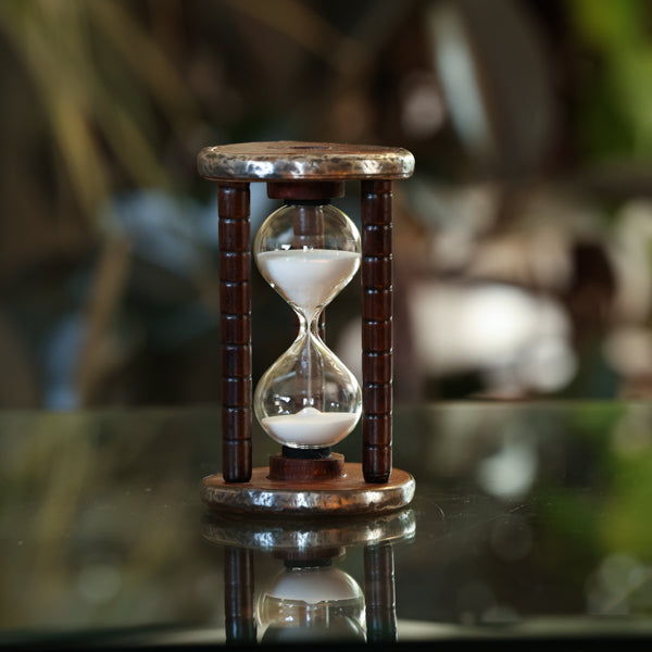 30 Minute Antique Wood Timer Yellow or White sand