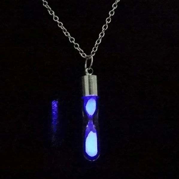 Glow In the Dark Hourglass Necklace