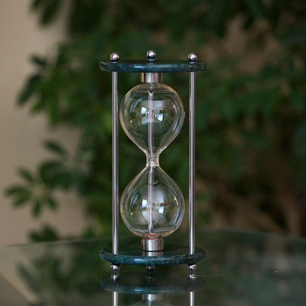 Green Marble Hourglass Kit with Brass or Chrome Spindles