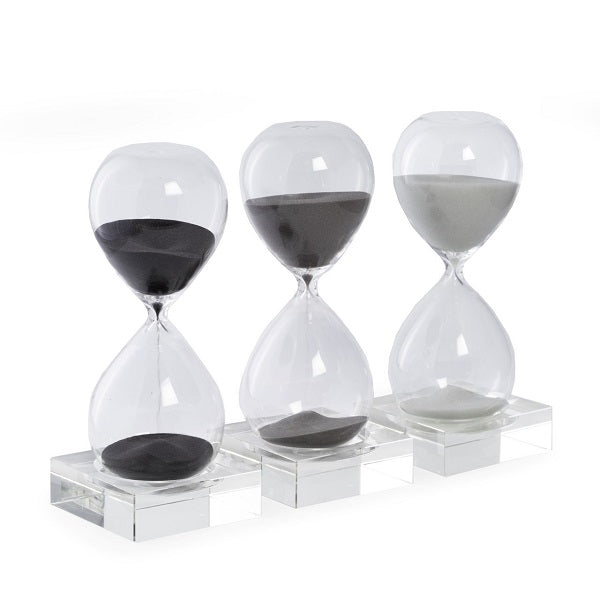 30 Minute Hand Blown Sand Timer on Crystal Base - 6 colors