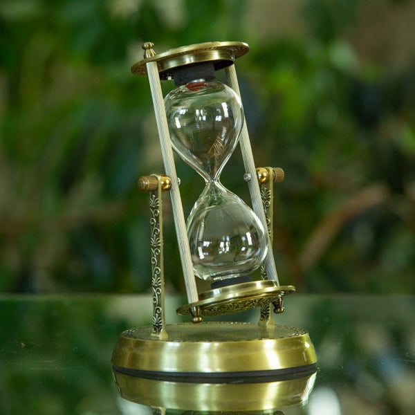 Kelvin & Hughes Vintage Brass Rotating Hourglass Urn