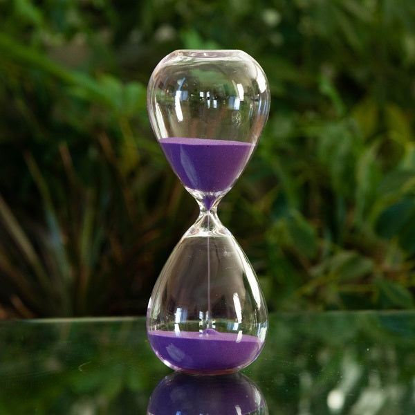 Freestanding Hourglass with Purple Sand 60 Minute