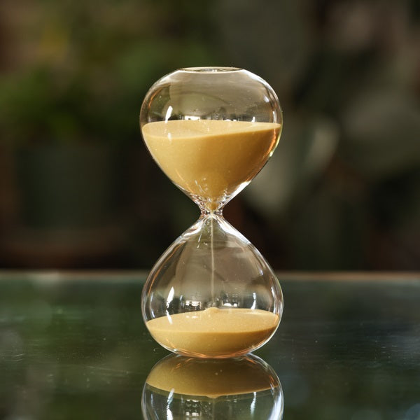 60 Minute Glass Timer with Gold Sand