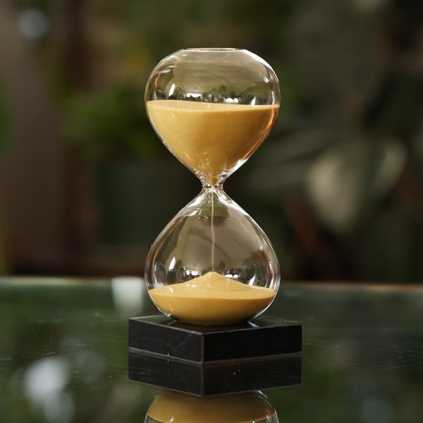 60 Minute Glass Timer with Gold Sand