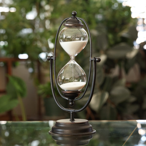 Rustic Metal 50 Minute Rotating Hourglass