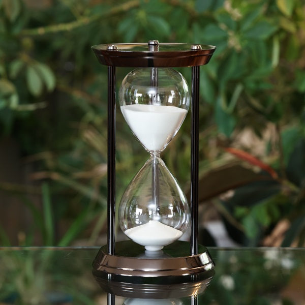 60 Minute Nautical Metal Sand Timer in Silver or Black