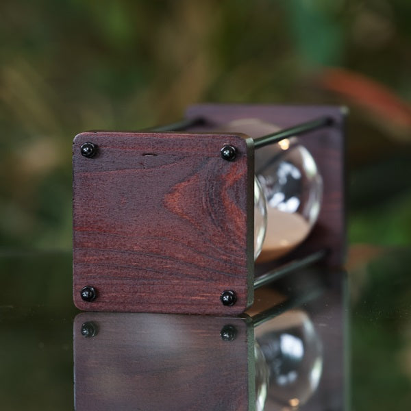 Wood Square Hourglass Kit with Gold Accents