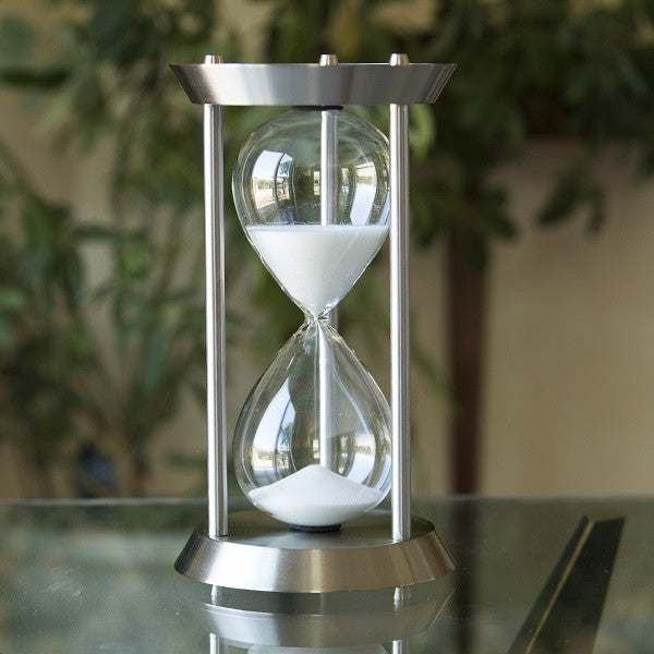 60 Minute Nautical Metal Sand Timer in Silver or Black