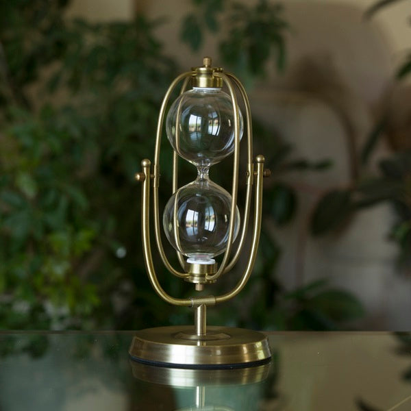 Brass Rotating Hourglass Urn