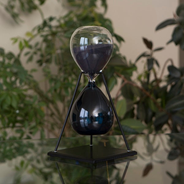 60 Minute Hand Blown Bicolor Modern Sand Timer - Blue, Purple or Amber