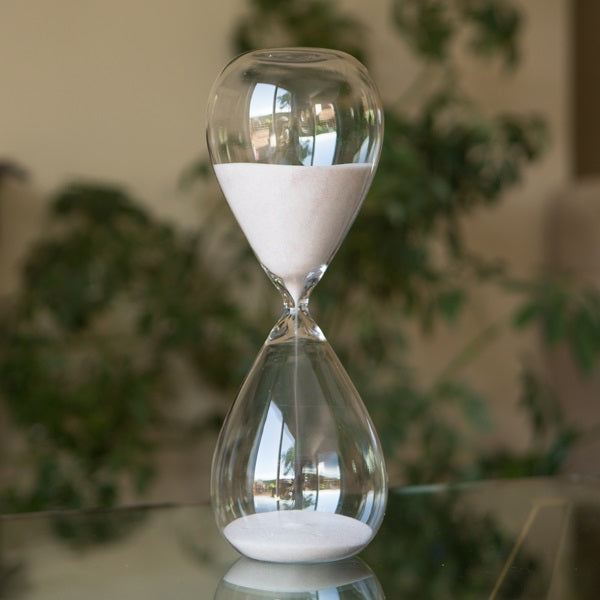 Large Freestanding Hourglass with Natural Sand 60 Minute