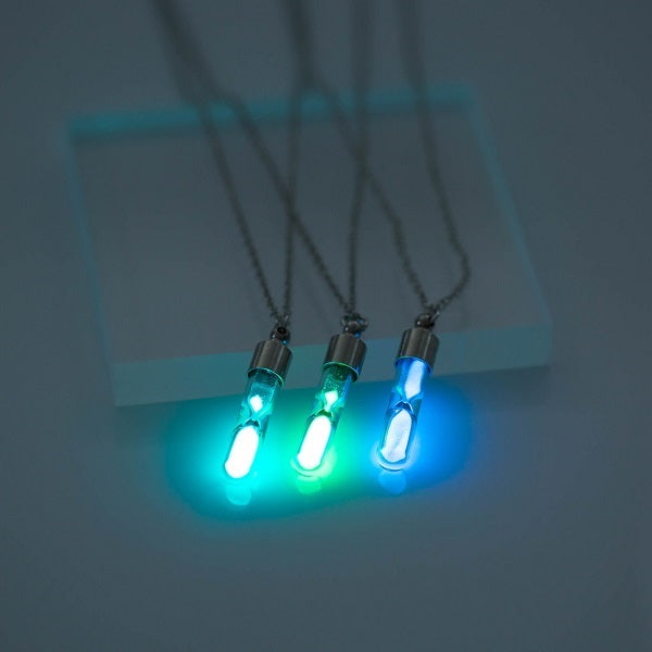 Glow In the Dark Hourglass Necklace