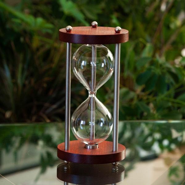 Solid Padauk Urn Hourglass With Metal Spindles