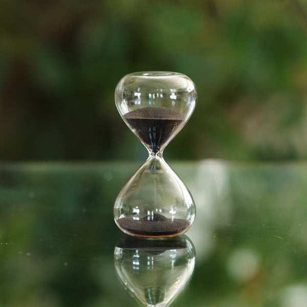 1 Minute Glass Timer with Black or White Sand