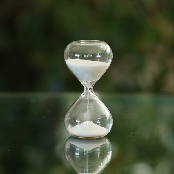 5 Minute Glass Timer with Black or White Sand