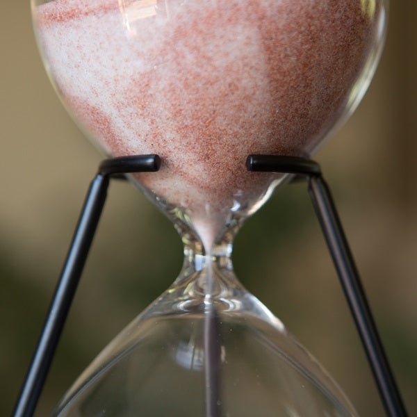 60 Minute Glass Timer on Stand Swirled Sand