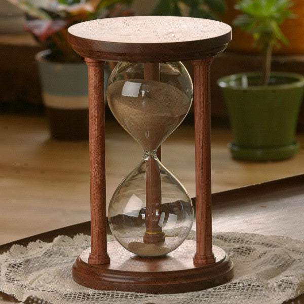 Solid Bubinga Wood Hourglass With Smooth Spindles