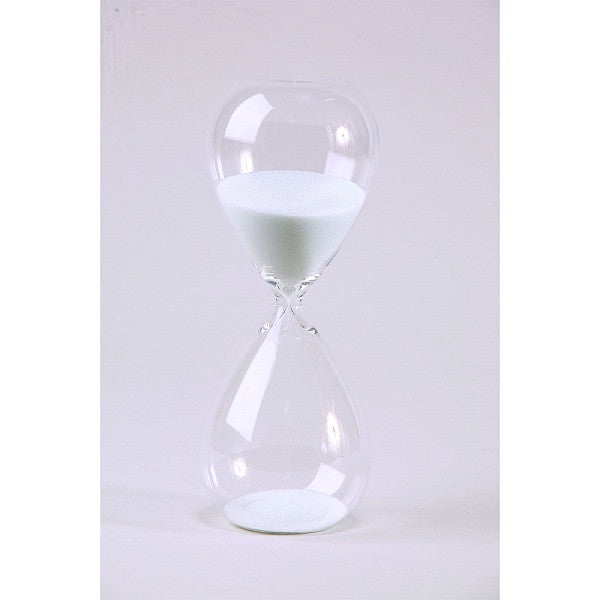 30 Minute Tall Modern Glass Timer - Black, White or Gold