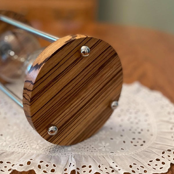 50 Minute Zebrawood Hourglass Hourglass with Metal Spindles